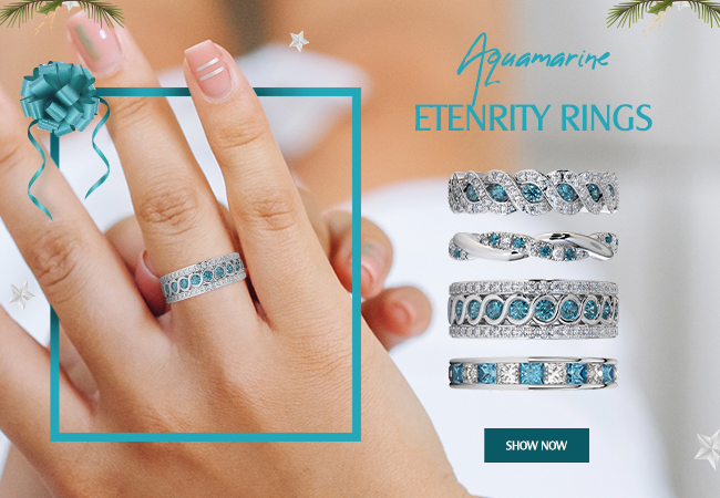 Aquamarine Eternity Ring