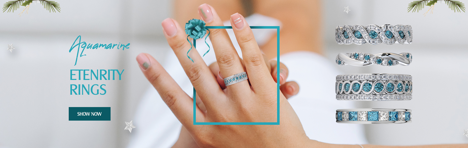 Aquamarine Eternity Ring