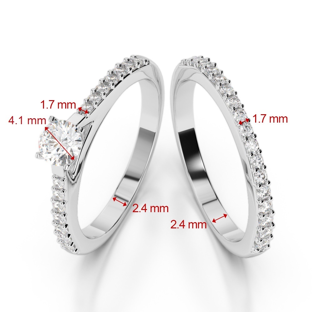 Gold / Platinum Round cut Diamond Bridal Set Ring AGDR-2039