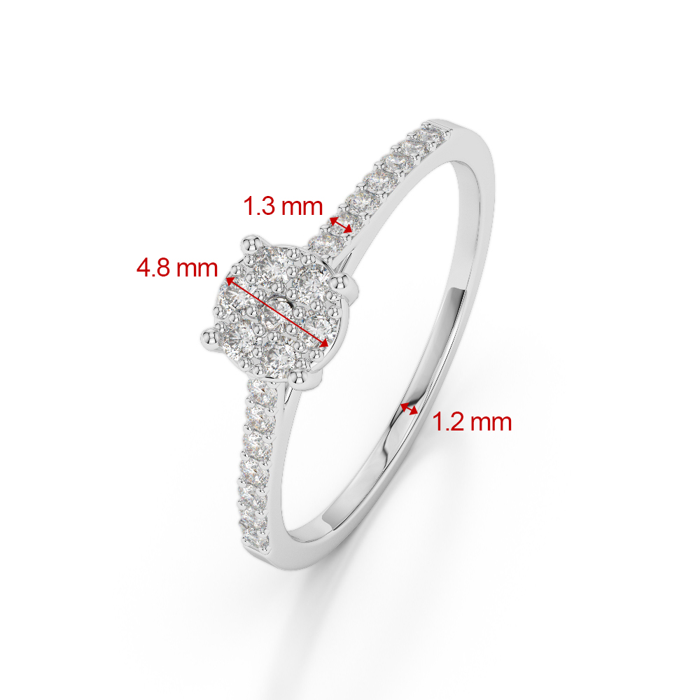 Gold / Platinum Round Cut Diamond Engagement Ring AGDR-1164