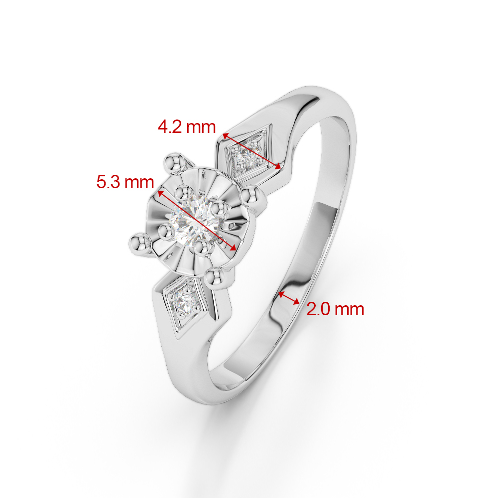Gold / Platinum Round Cut Diamond Engagement Ring AGDR-1169