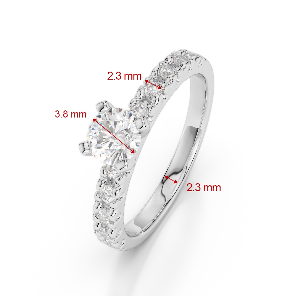 Gold / Platinum Round Cut Diamond Engagement Ring AGDR-1171
