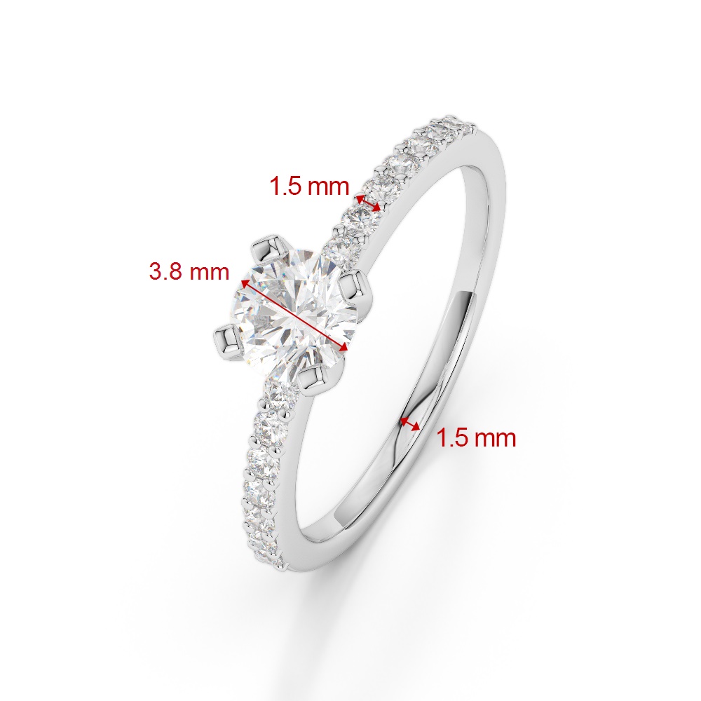 Gold / Platinum Round Cut Diamond Engagement Ring AGDR-1173