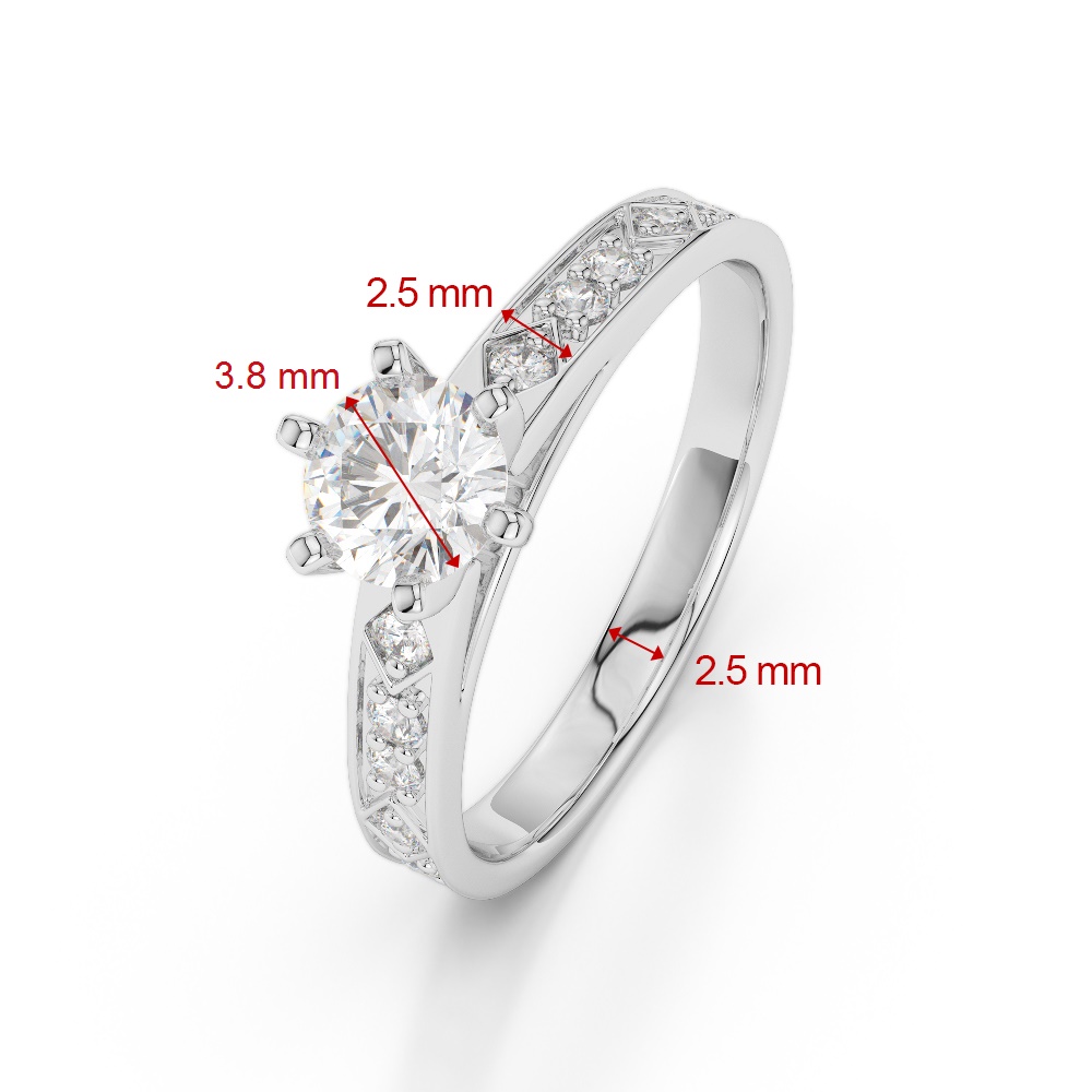 Gold / Platinum Round Cut Diamond Engagement Ring AGDR-1178