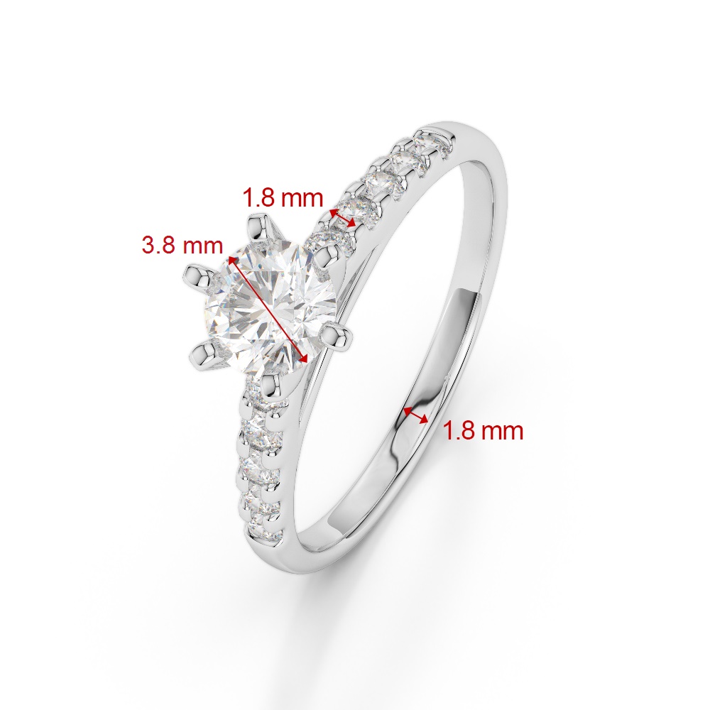 Gold / Platinum Round Cut Diamond Engagement Ring AGDR-1180