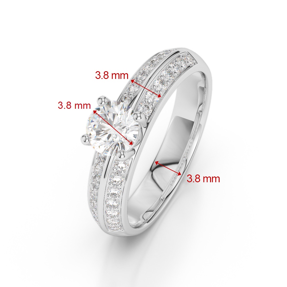 Gold / Platinum Round Cut Diamond Engagement Ring AGDR-1183