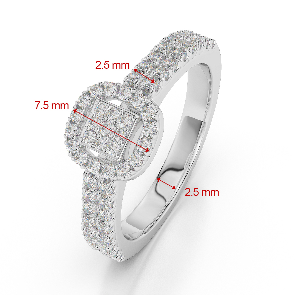 Gold / Platinum Round Cut Diamond Engagement Ring AGDR-2000