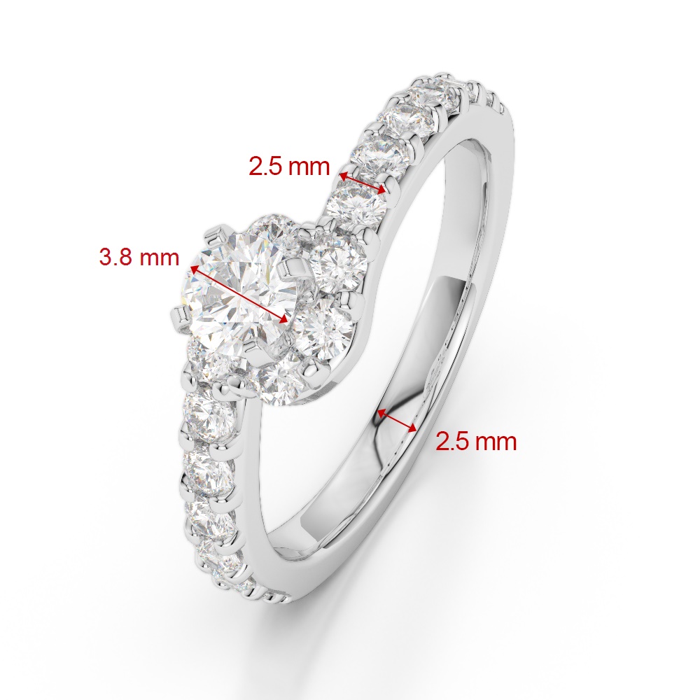 Gold / Platinum Round Cut Diamond Engagement Ring AGDR-2004