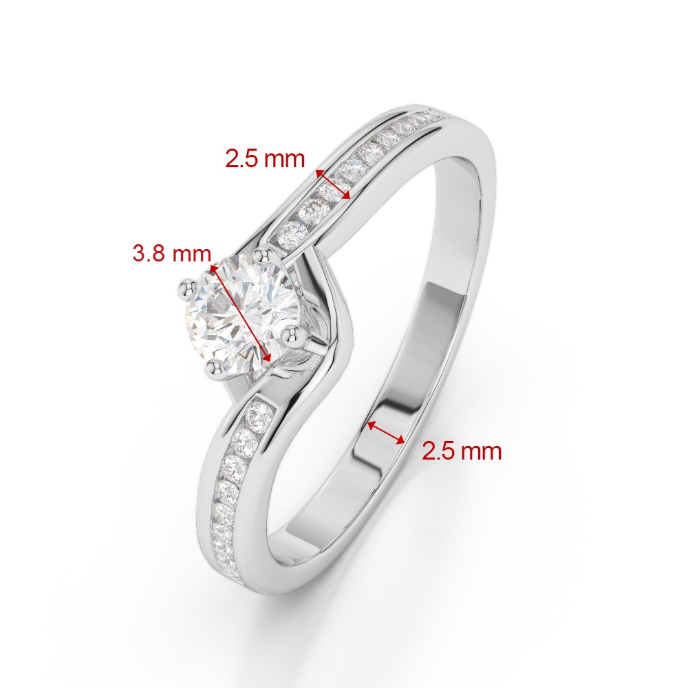 Gold / Platinum Round Cut Diamond Engagement Ring AGDR-2006