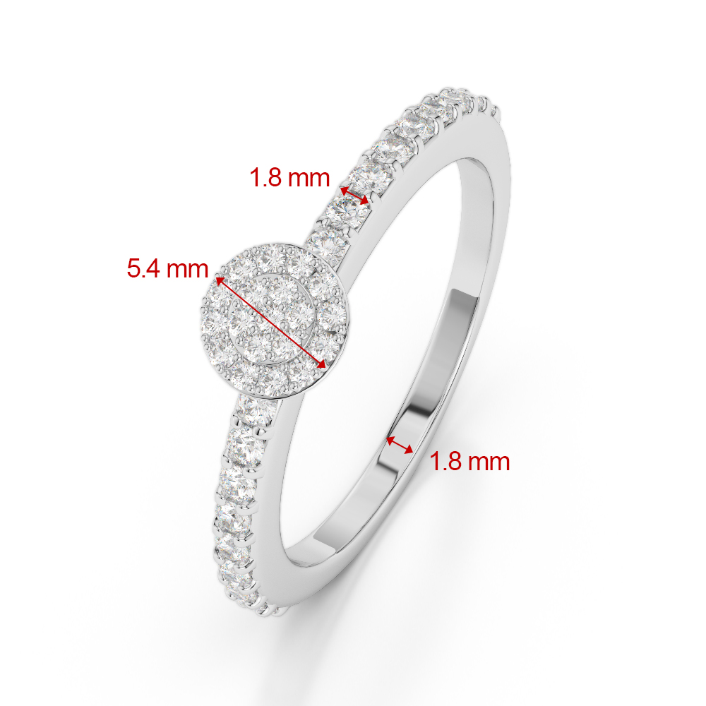 Gold / Platinum Round Cut Diamond Engagement Ring AGDR-2010