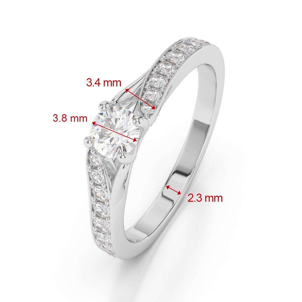 Gold / Platinum Round Cut Diamond Engagement Ring AGDR-2012