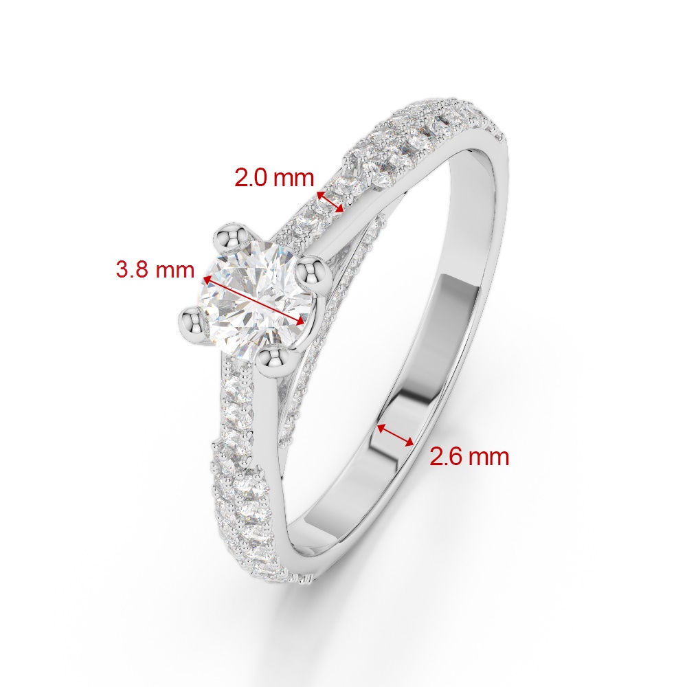 Gold / Platinum Round Cut Diamond Engagement Ring AGDR-2014