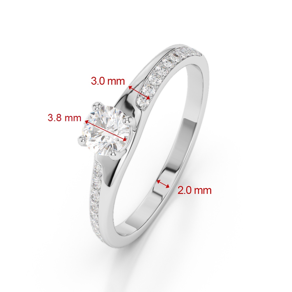 Gold / Platinum Round Cut Diamond Engagement Ring AGDR-2016