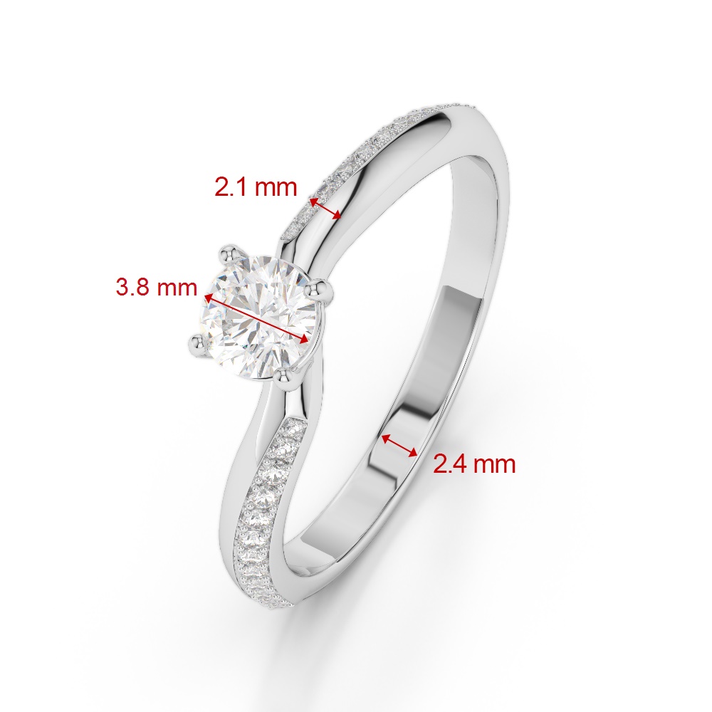 Gold / Platinum Round Cut Diamond Engagement Ring AGDR-2018