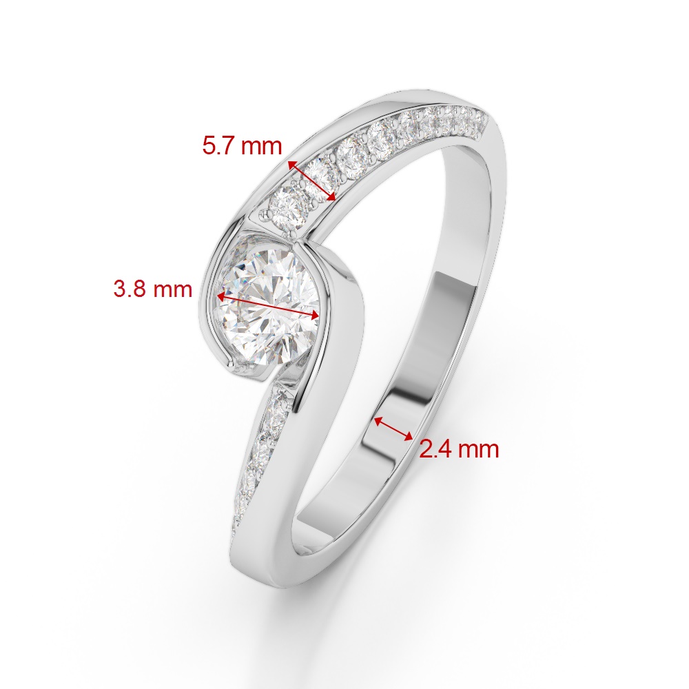 Gold / Platinum Round Cut Diamond Engagement Ring AGDR-2020