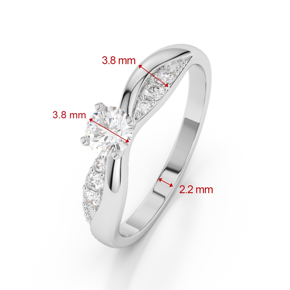 Gold / Platinum Round Cut Diamond Engagement Ring AGDR-2024
