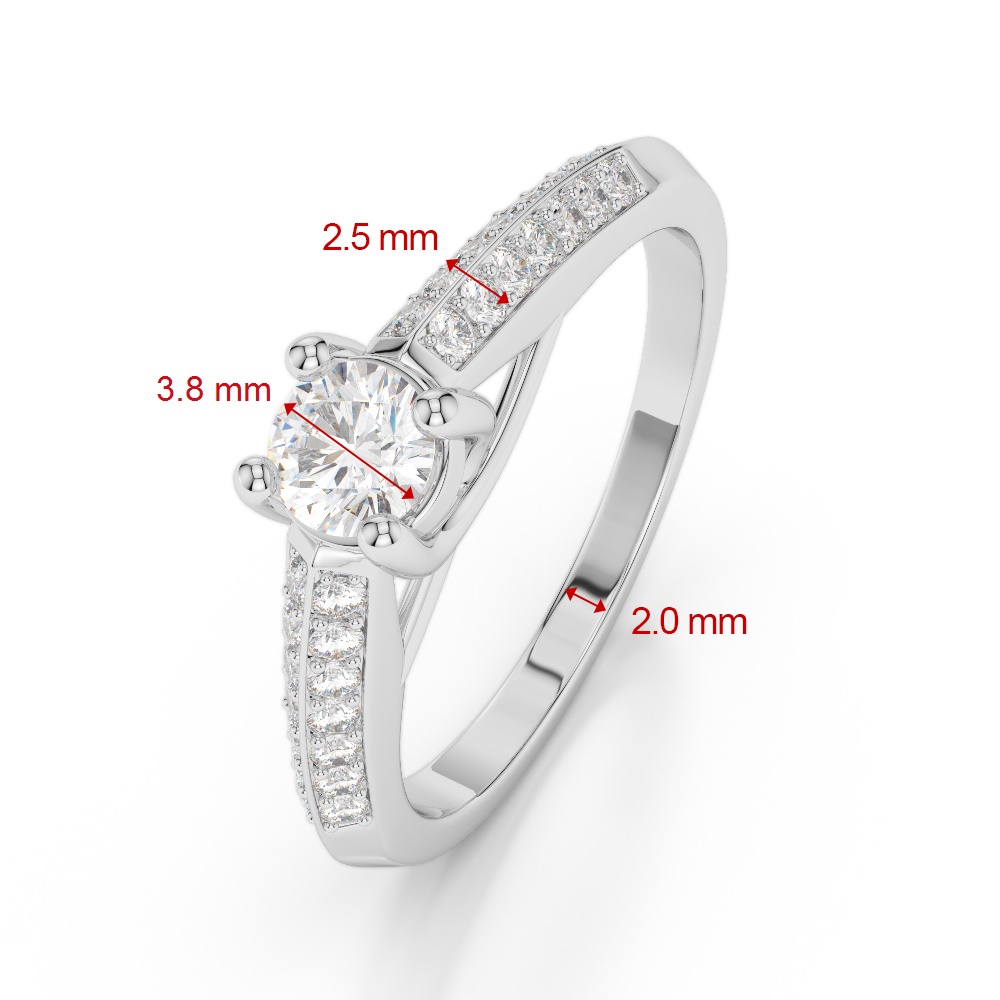 Gold / Platinum Round Cut Diamond Engagement Ring AGDR-2044