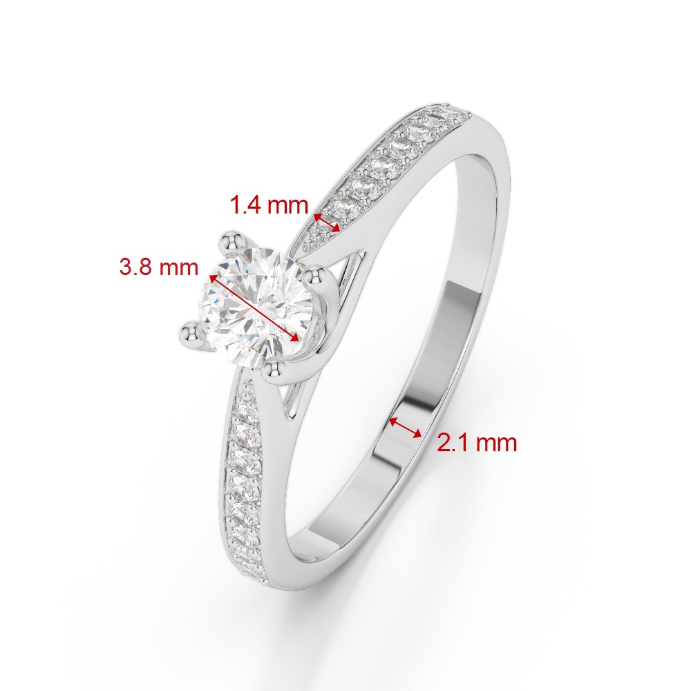 Gold / Platinum Round Cut Diamond Engagement Ring AGDR-2054