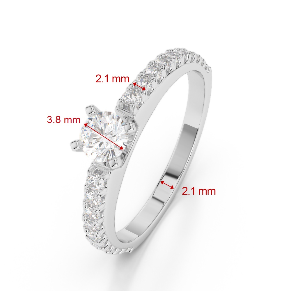Gold / Platinum Round Cut Diamond Engagement Ring AGDR-2058