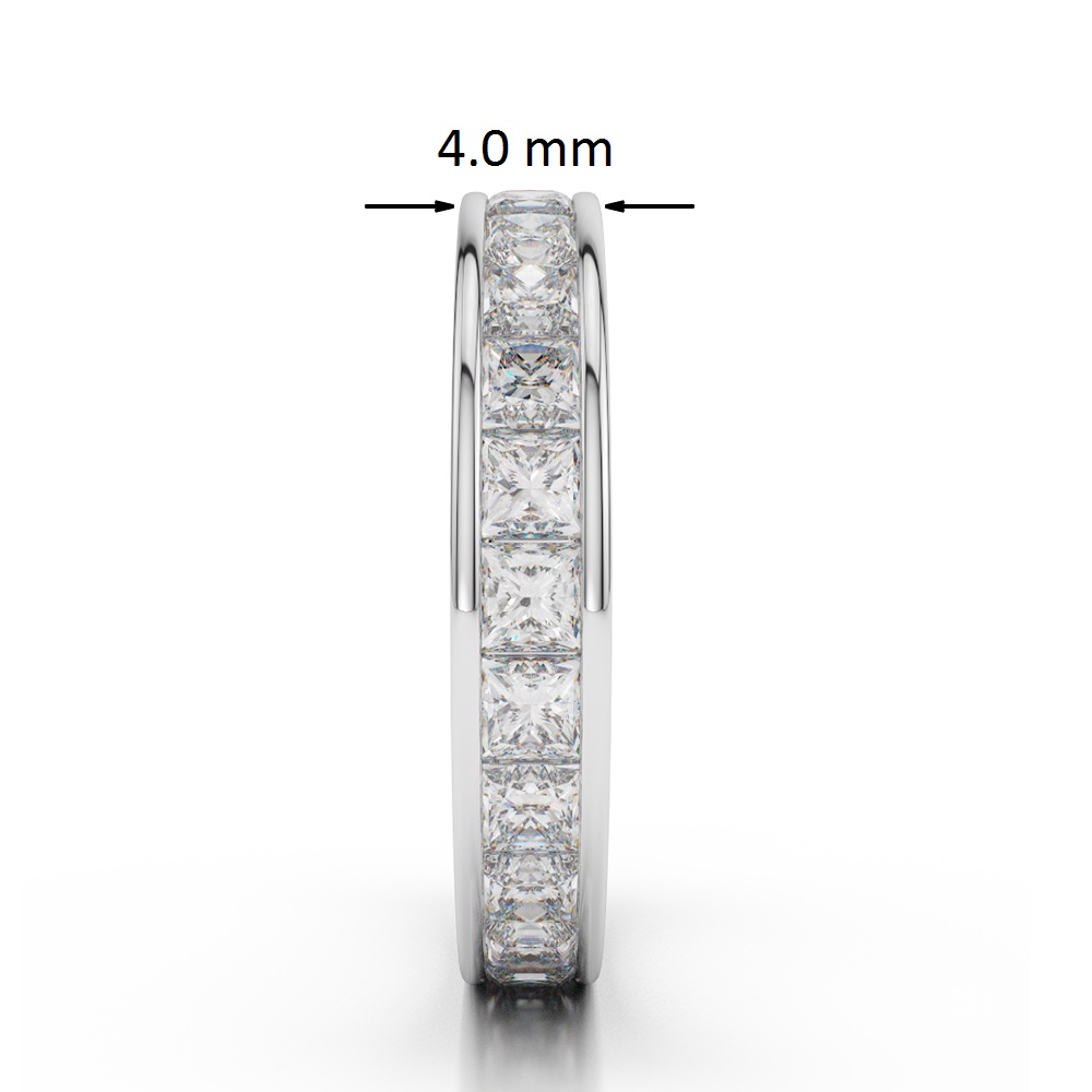 4 MM Gold / Platinum Princess Cut Peridot and Diamond Full Eternity Ring AGDR-1134