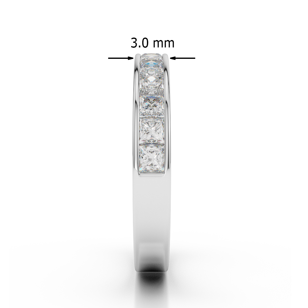 3 MM Gold / Platinum Princess Cut Tanzanite and Diamond Half Eternity Ring AGDR-1136