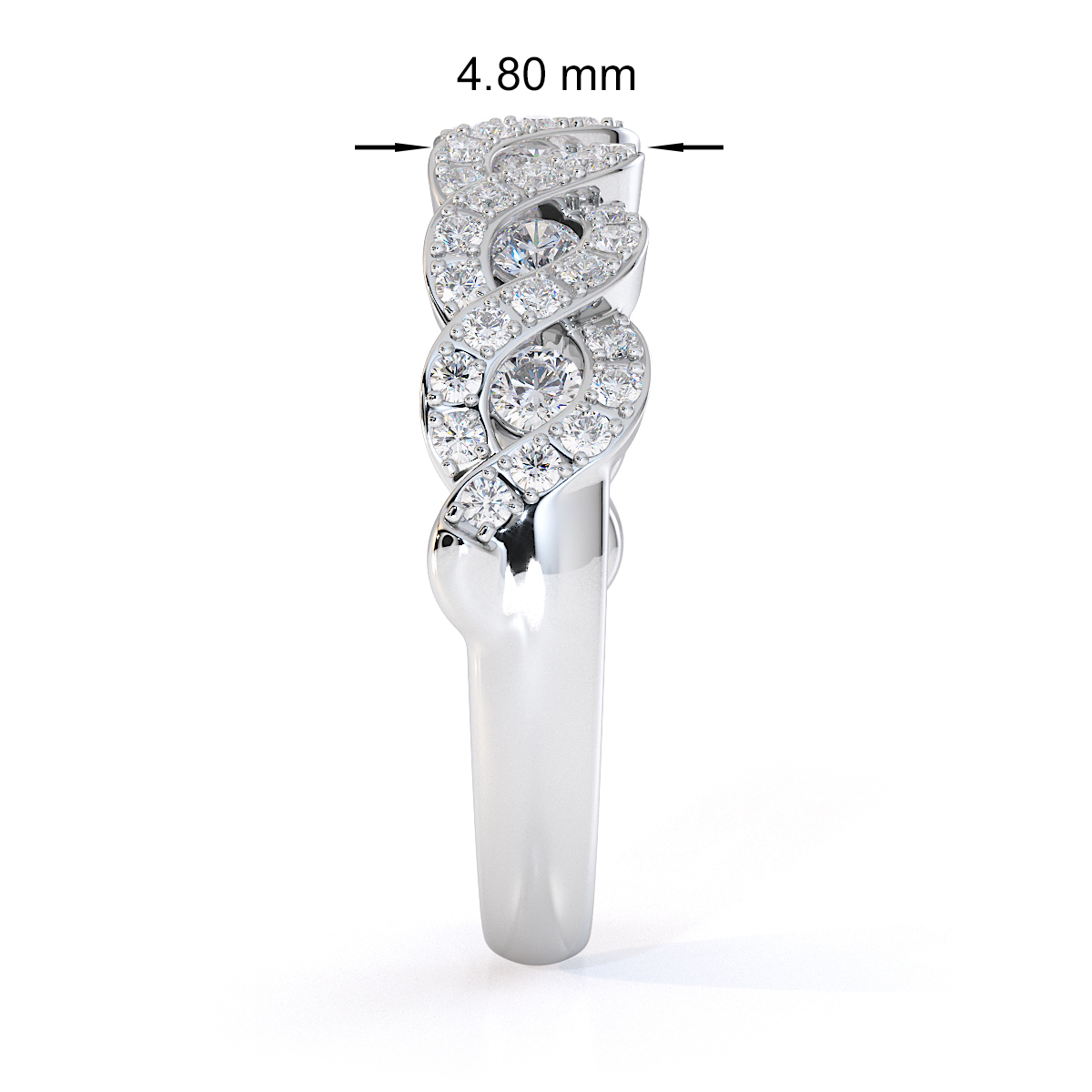 Gold / Platinum Black Diamond with Diamond Half Eternity Ring RZ1533