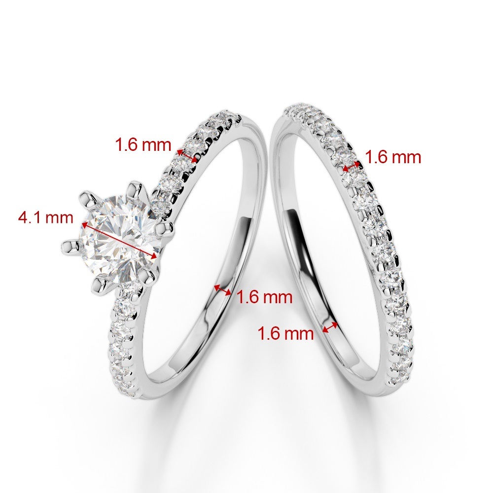 Gold / Platinum Round cut Tanzanite and Diamond Bridal Set Ring AGDR-1145