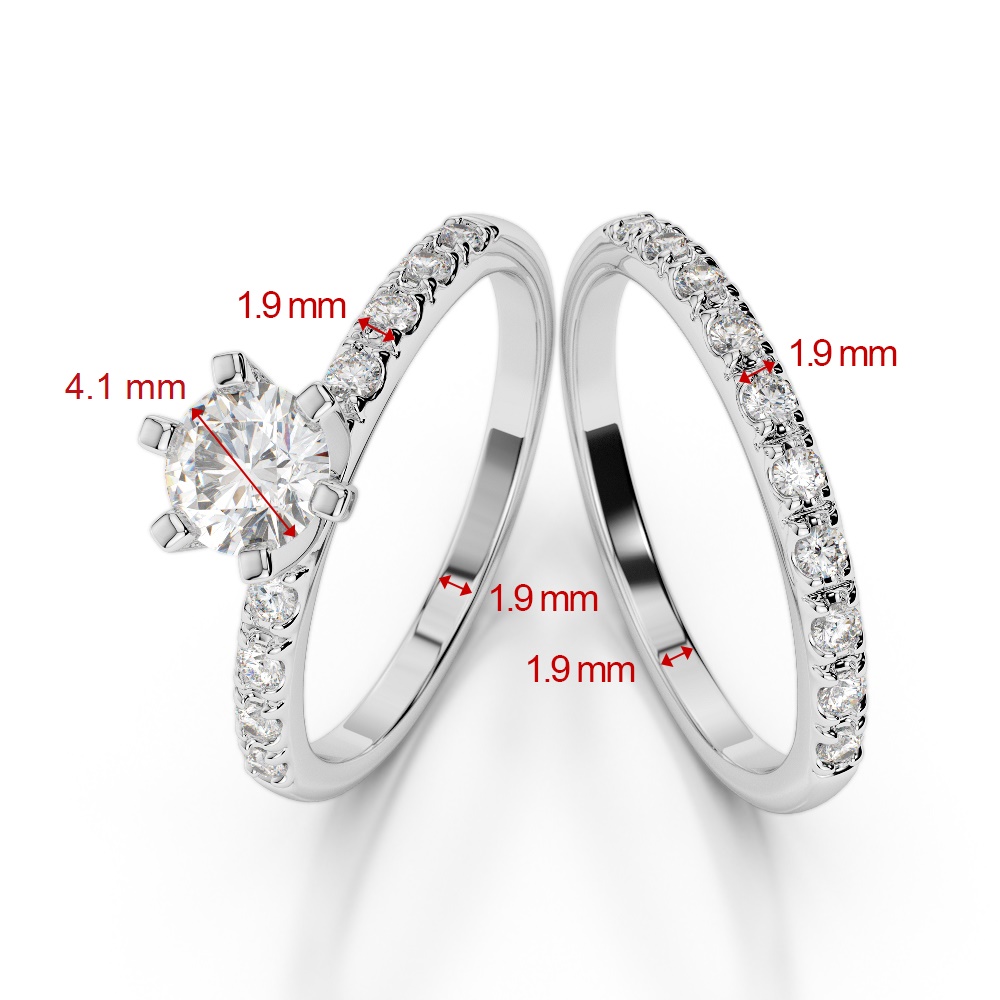 Gold / Platinum Round cut Tanzanite and Diamond Bridal Set Ring AGDR-1149