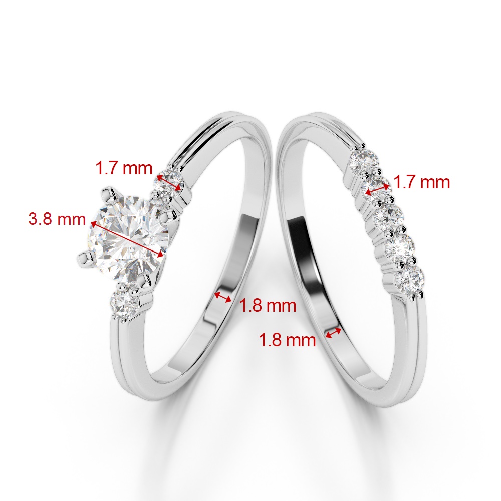 Gold / Platinum Round cut Tanzanite and Diamond Bridal Set Ring AGDR-1158