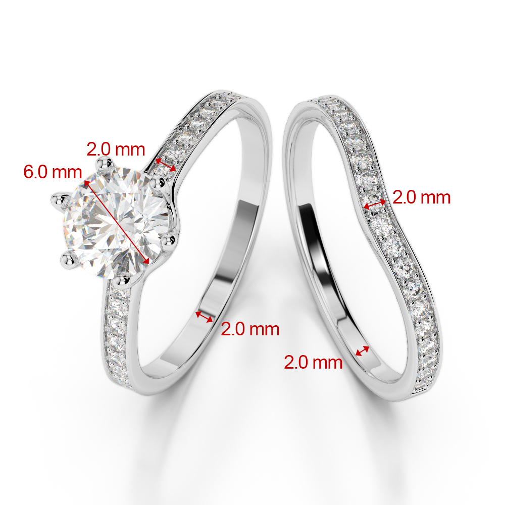 Gold / Platinum Round cut Tanzanite and Diamond Bridal Set Ring AGDR-2049