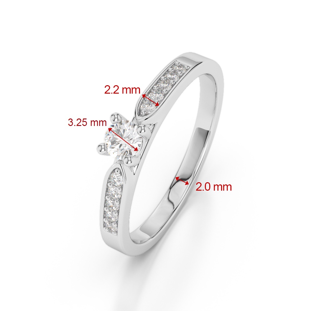 Gold / Platinum Round Cut Tanzanite and Diamond Engagement Ring AGDR-1165