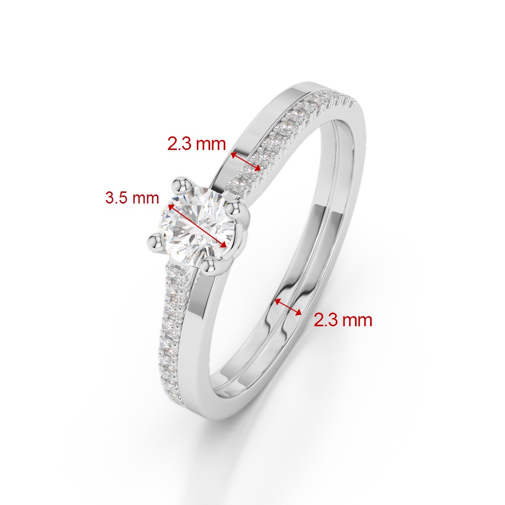 Gold / Platinum Round Cut Black Diamond with Diamond Engagement Ring AGDR-1170