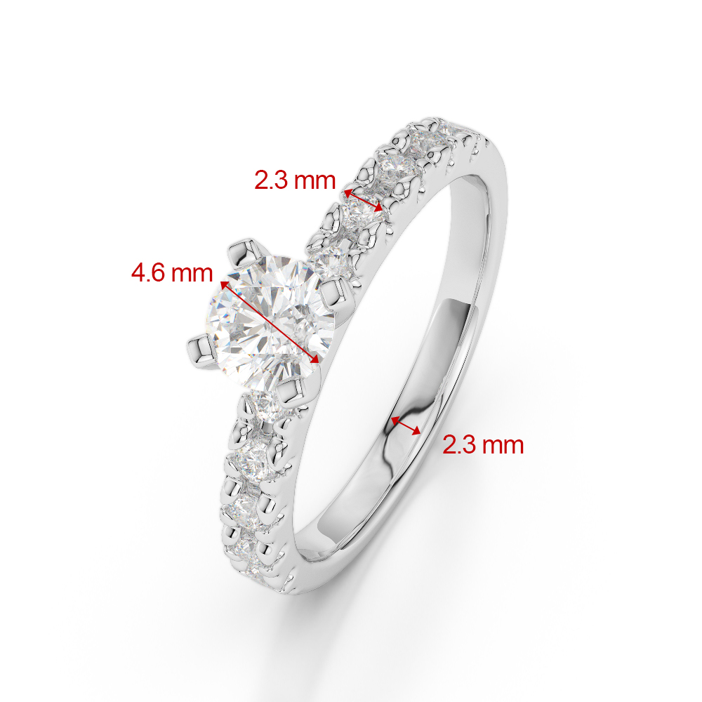 Gold / Platinum Round Cut Tanzanite and Diamond Engagement Ring AGDR-1171