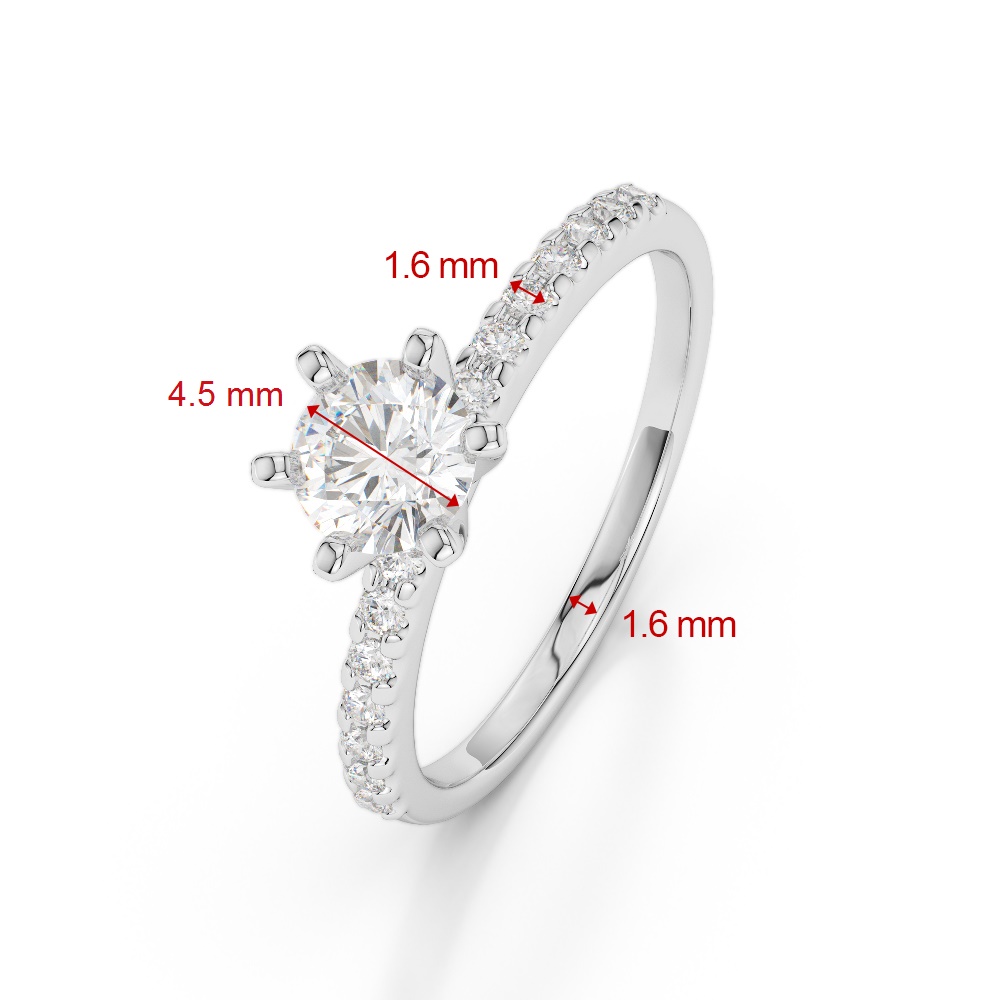 Gold / Platinum Round Cut Tanzanite and Diamond Engagement Ring AGDR-1172