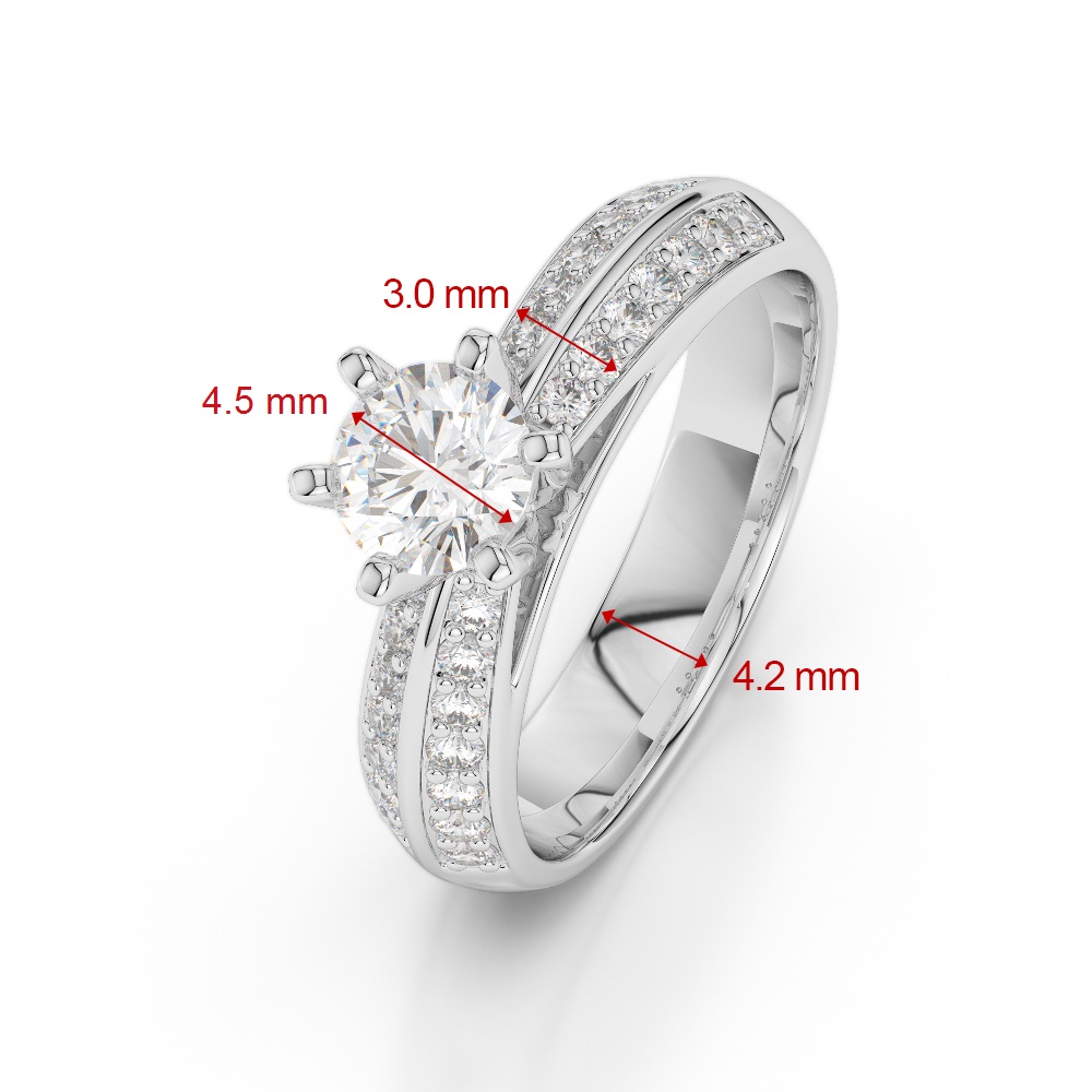 Gold / Platinum Round Cut Tanzanite and Diamond Engagement Ring AGDR-1174