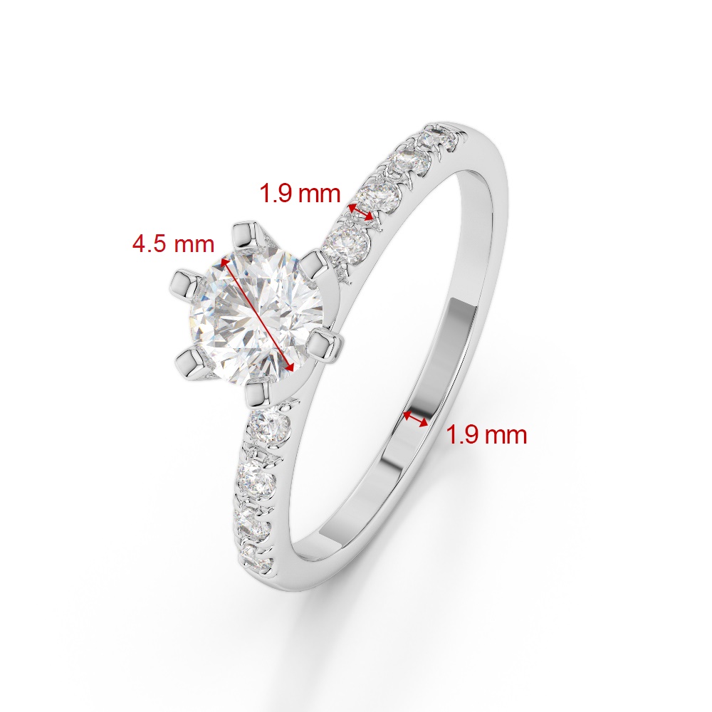 Gold / Platinum Round Cut Black Diamond with Diamond Engagement Ring AGDR-1176