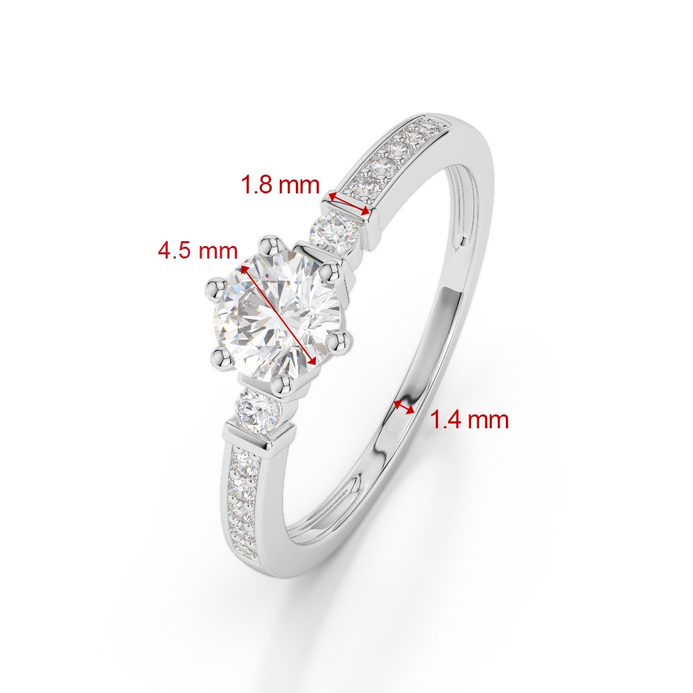 Gold / Platinum Round Cut Black Diamond with Diamond Engagement Ring AGDR-1177