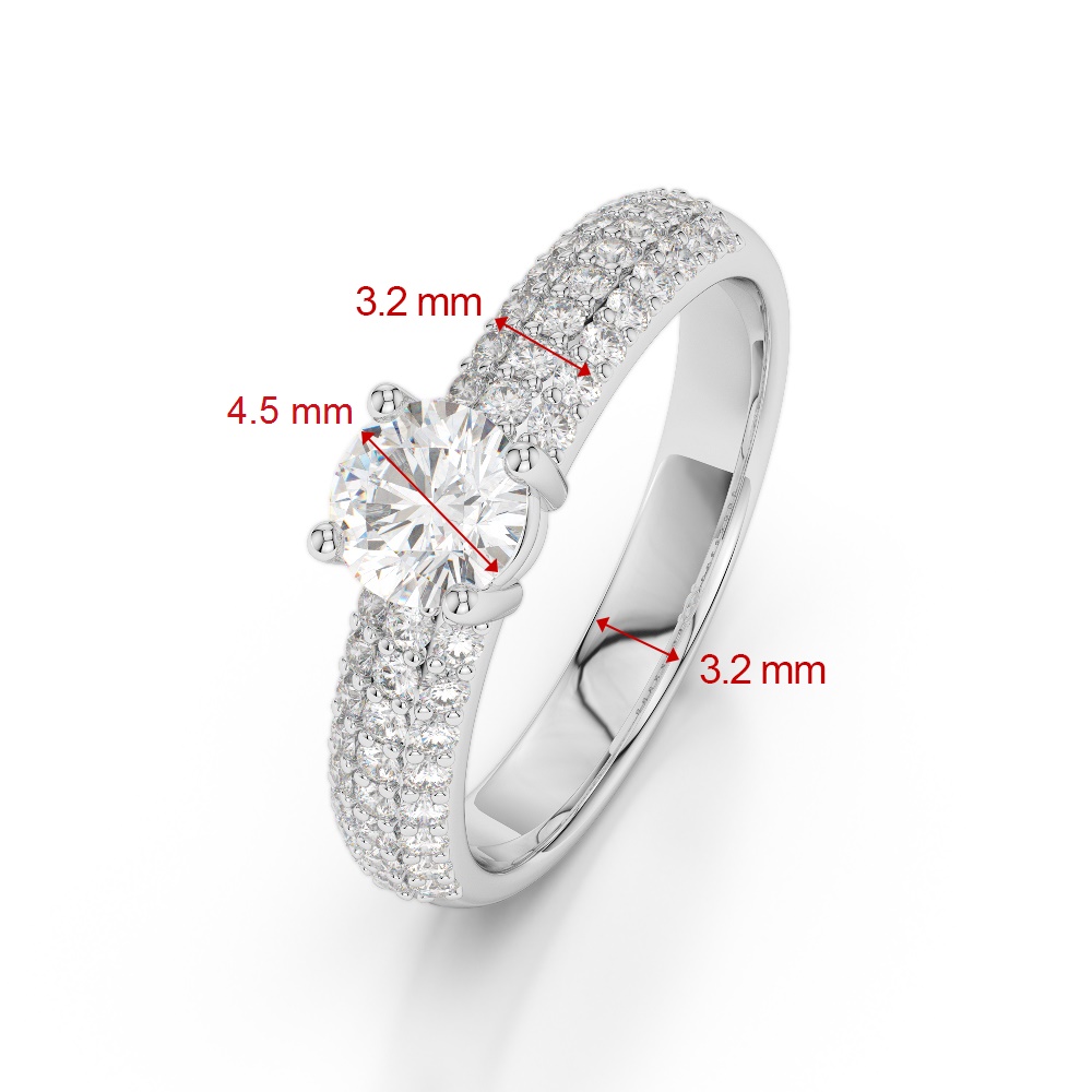Gold / Platinum Round Cut Tanzanite and Diamond Engagement Ring AGDR-1179