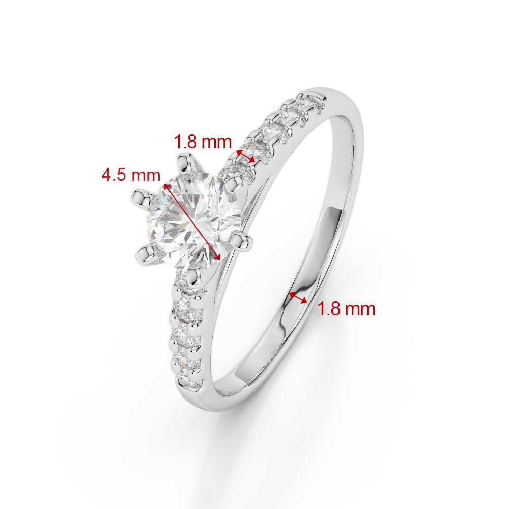 Gold / Platinum Round Cut Black Diamond with Diamond Engagement Ring AGDR-1180
