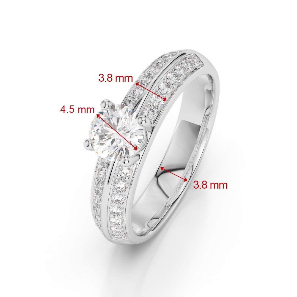 Gold / Platinum Round Cut Tanzanite and Diamond Engagement Ring AGDR-1183