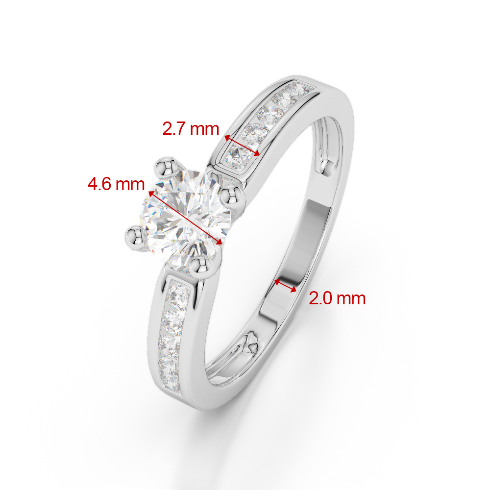 Gold / Platinum Round Cut Garnet and Diamond Engagement Ring AGDR-1184