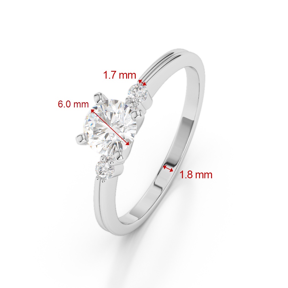 Gold / Platinum Round Cut Black Diamond with Diamond Engagement Ring AGDR-1185