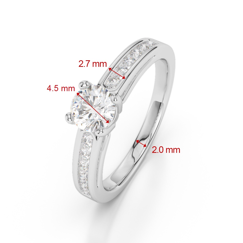 Gold / Platinum Round Cut Tanzanite and Diamond Engagement Ring AGDR-1186