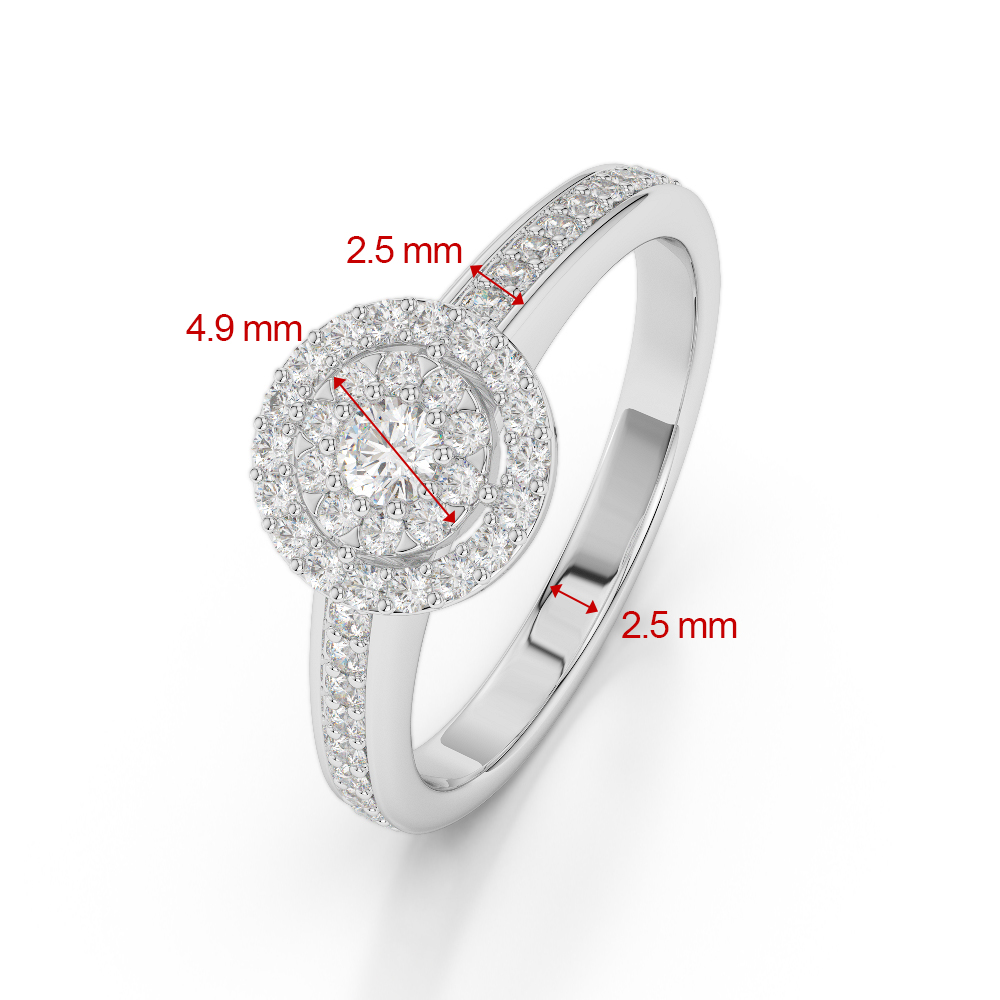 Gold / Platinum Round Cut Citrine and Diamond Engagement Ring AGDR-1188