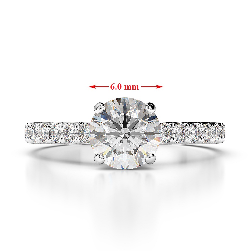 Gold / Platinum Round Cut Citrine and Diamond Engagement Ring AGDR-1201