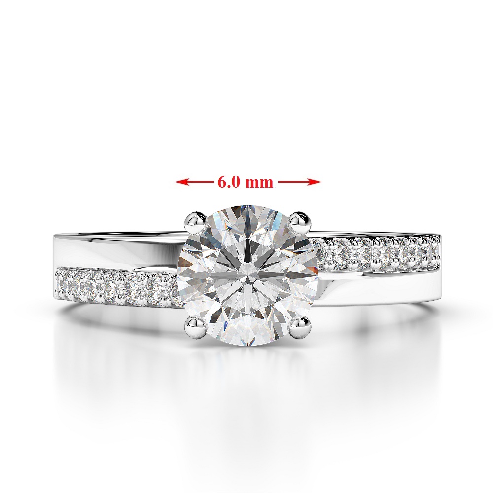 Gold / Platinum Round Cut Garnet and Diamond Engagement Ring AGDR-1206