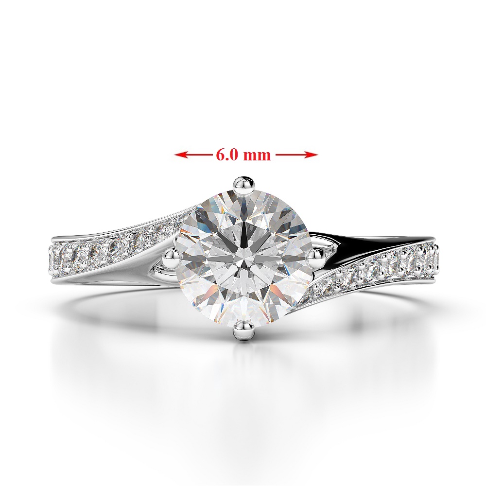 Gold / Platinum Round Cut Aquamarine and Diamond Engagement Ring AGDR-1207