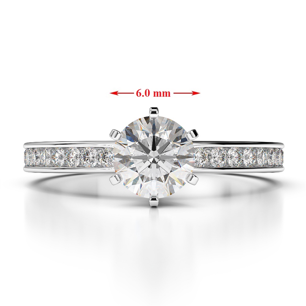 Gold / Platinum Round Cut Green Tourmaline and Diamond Engagement Ring AGDR-1214