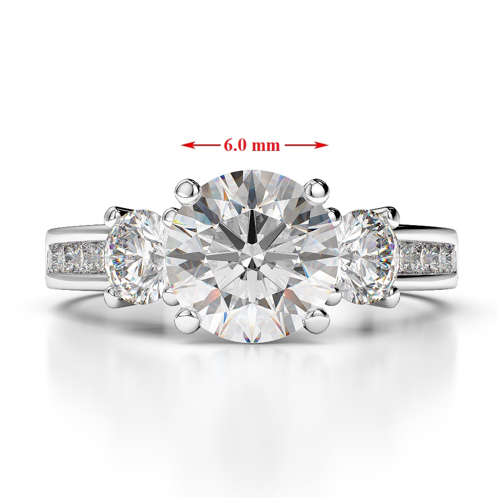 Gold / Platinum Round Cut Citrine and Diamond Engagement Ring AGDR-1218