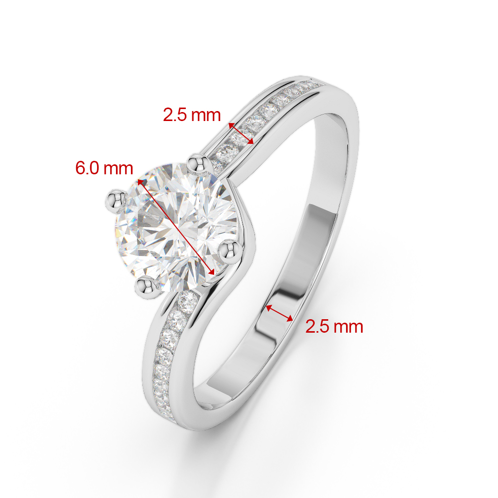 Gold / Platinum Round Cut Tanzanite and Diamond Engagement Ring AGDR-2006